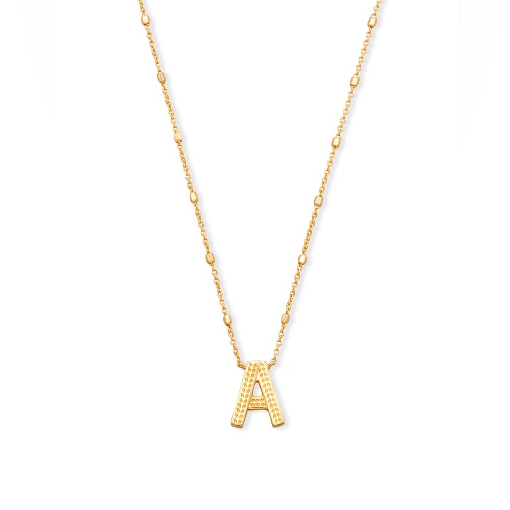Kendra Scott Letter A Pendant Necklace in Gold NEW